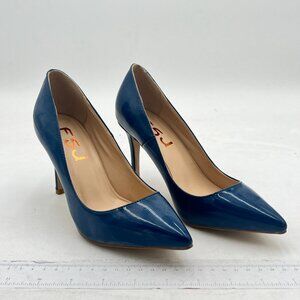 FSJ Blue Formal Pointed Toe Pumps High Heel Sexy Slip On Office Dress Shoes